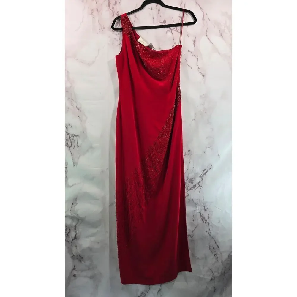 vintage red dress 90s Vintage 90s Red Slip Dress with Skinny Scarf Call Me The Breeze